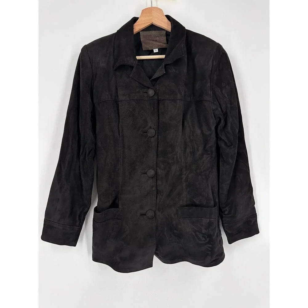 Sherry Michals Suede Jacket Soft Brown Small Womens‎ Soft Floppy Vintage